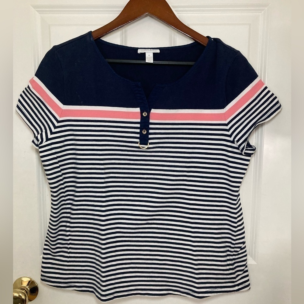 Charter Club navy pink top - size XL